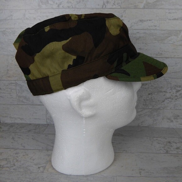 Army Military Woodland Camo Cold Winter Ear Flap Hat Cap Size 7 1/4” - Picture 4 of 7